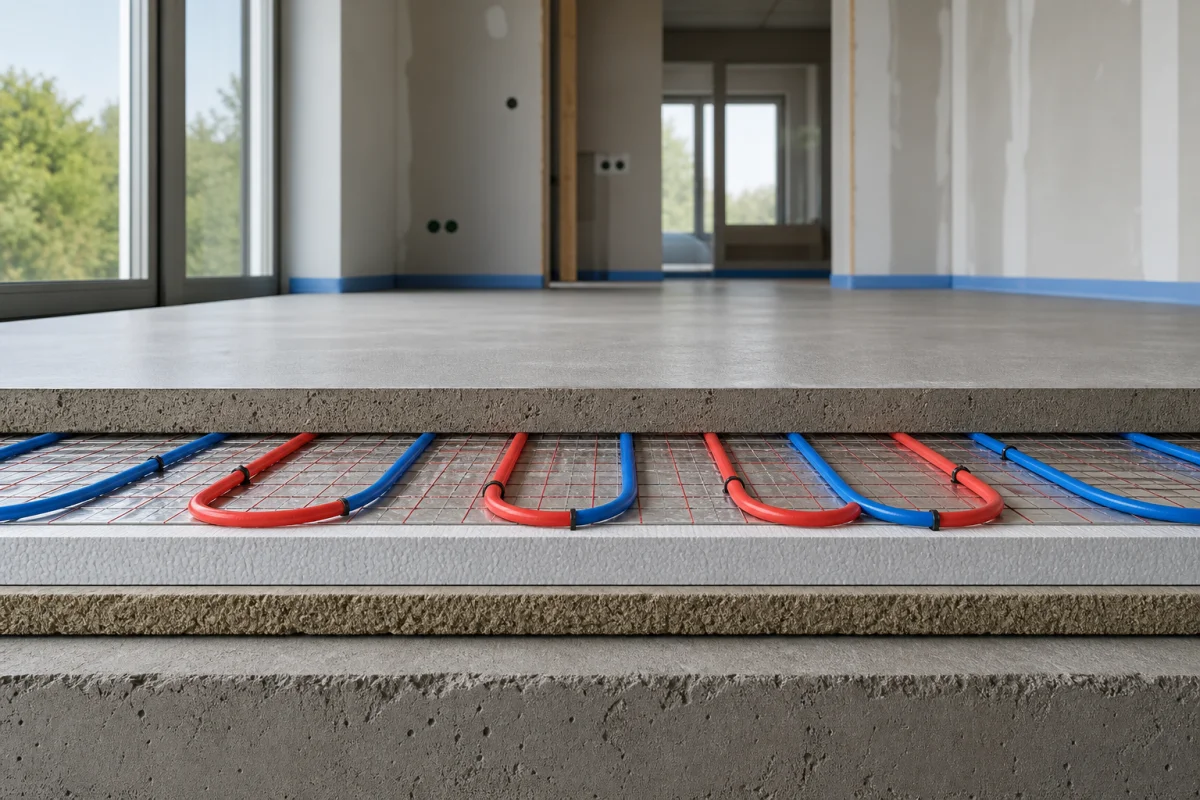 plancher chauffant schéma