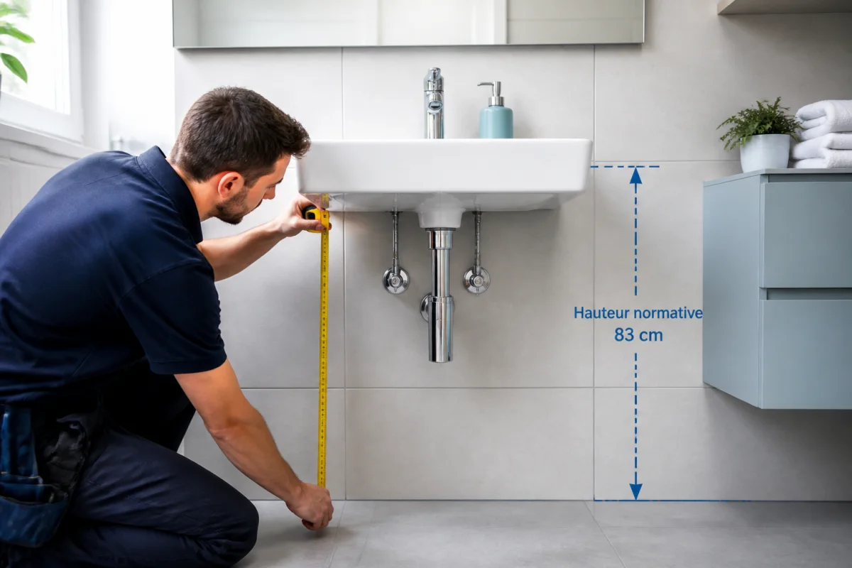norme évacuation lavabo
