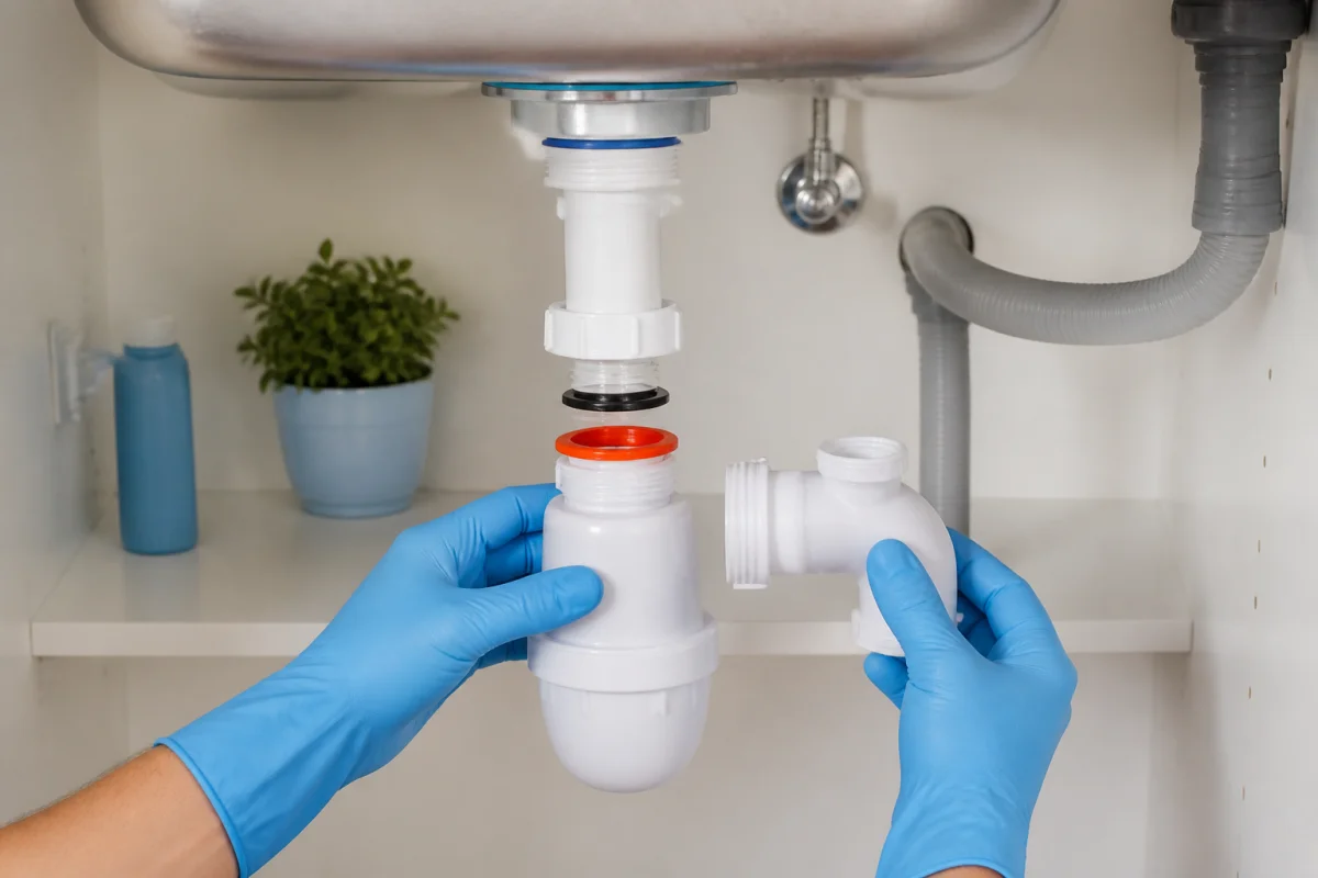 branchement syphon évier