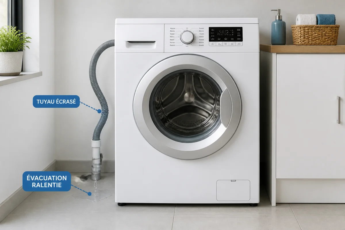 Évacuation de machine à laver bouchée, les bons réflexes