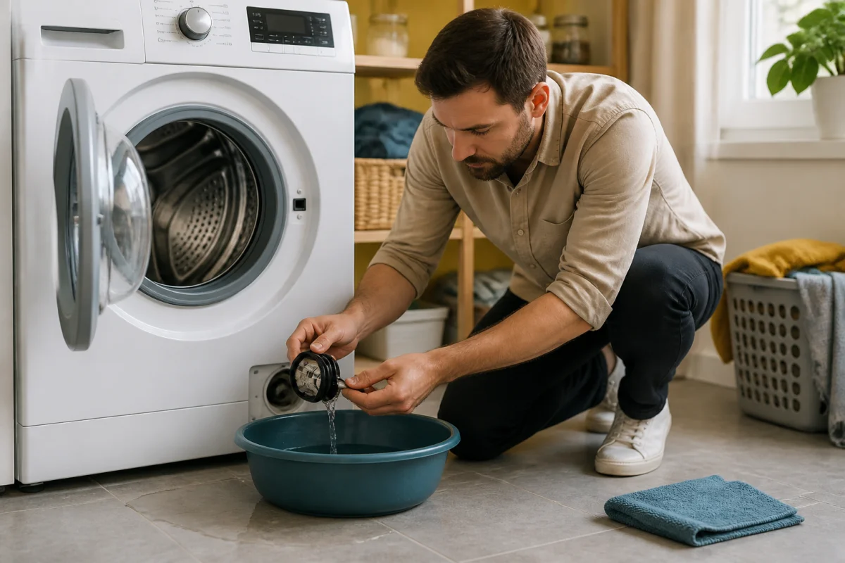 Évacuation de machine à laver bouchée, les bons réflexes